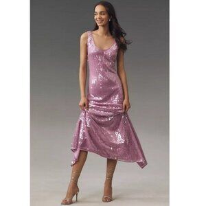 Hutch Sleeveless Scoop-Neck Sequin Column Maxi Dress New, Size M